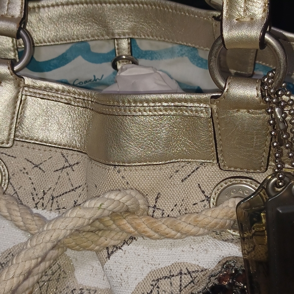 Coach Gold and Cream Tote Bag - Picture 10 of 12